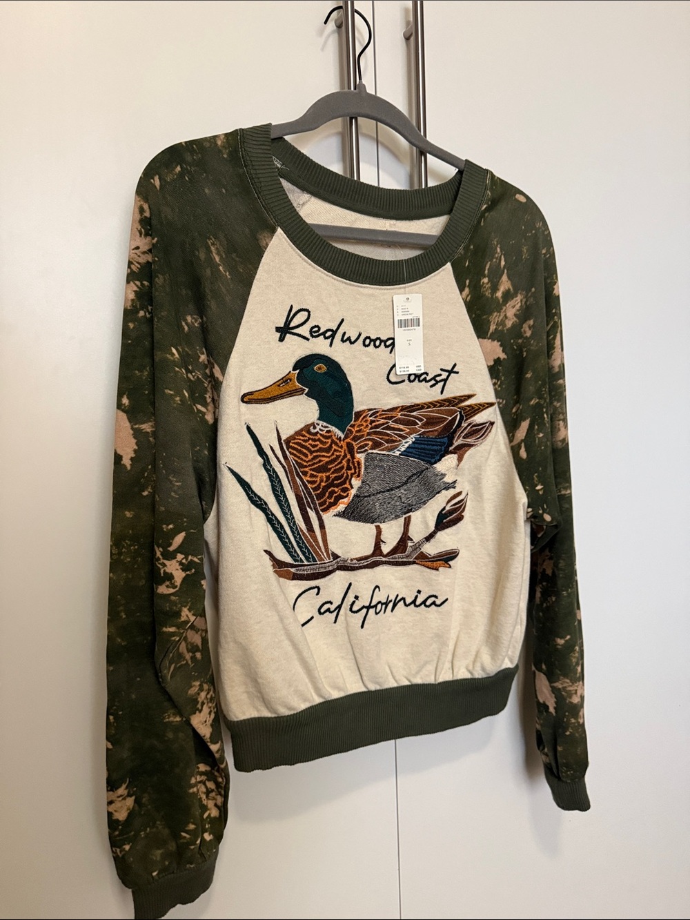 Anthropologie Pilcro The Niki Redwood Coast Embroidered Sweatshirt Small